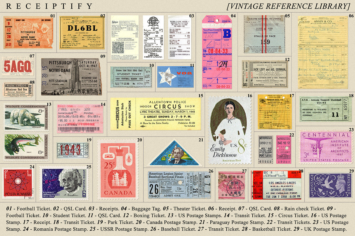 Receiptify - Vintage Ephemera Pack