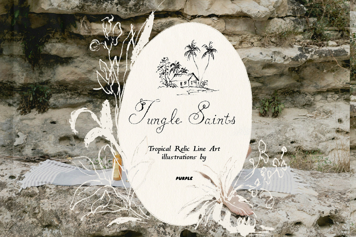 Jungle Saints: Tropical Line Art