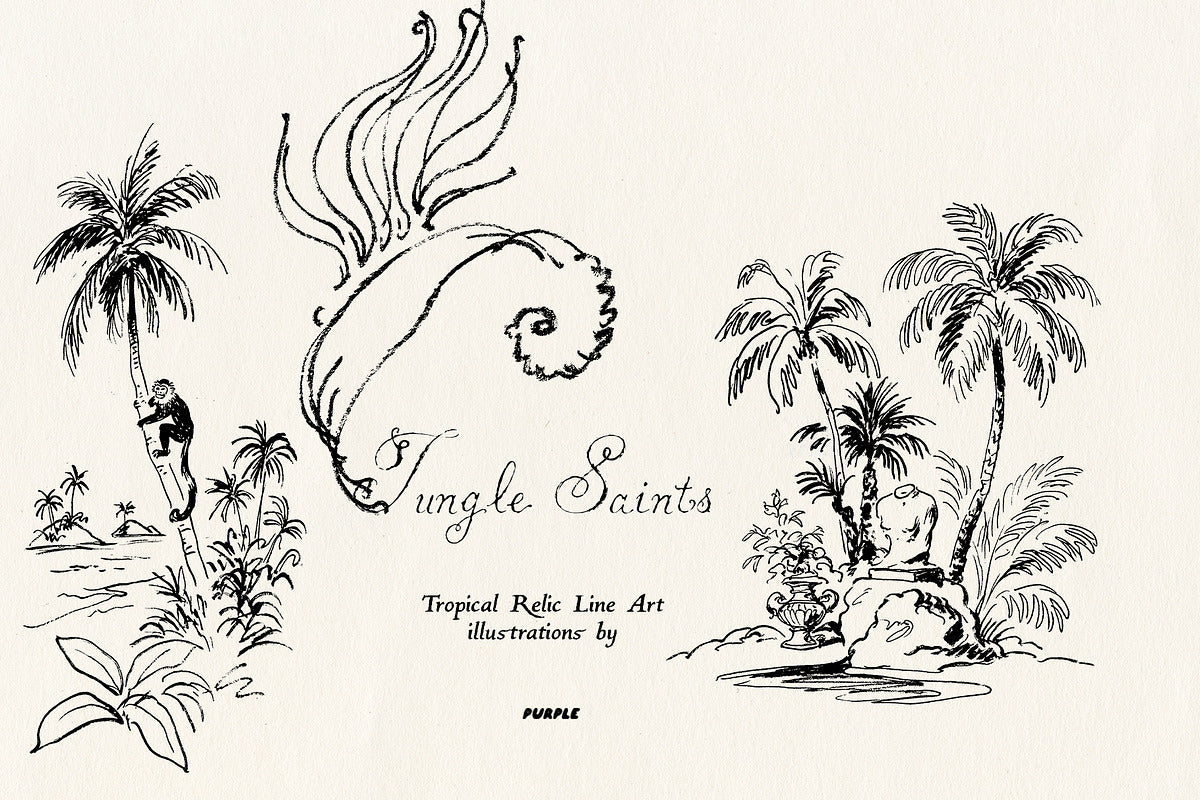 Jungle Saints: Tropical Line Art