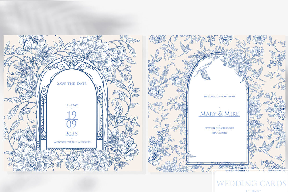 Graphic Blue Wedding Collection