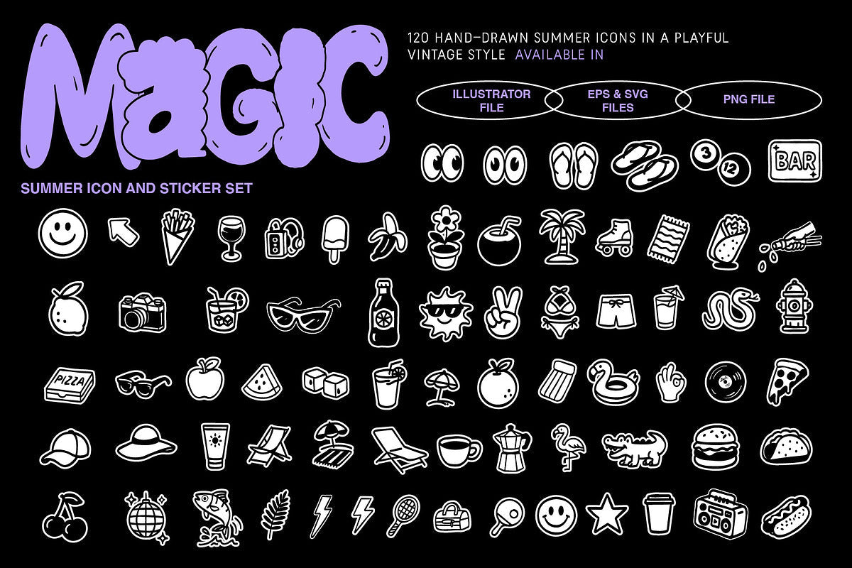 Summer Icons vector Illustrations