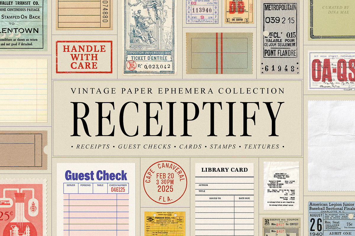 Receiptify - Vintage Ephemera Pack
